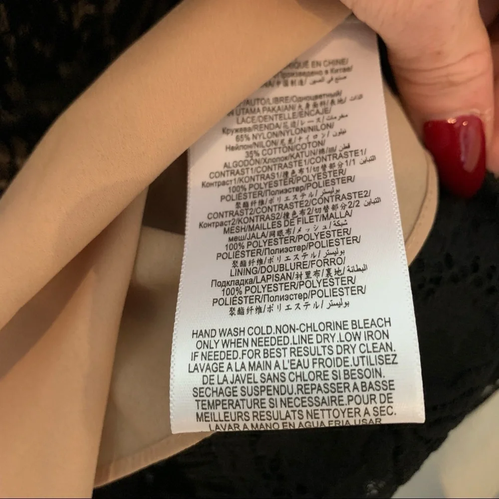 💞3 for $50💞BCBGMAXAZRIA black lace babydoll mini dress size Medium - Picture 10 of 14